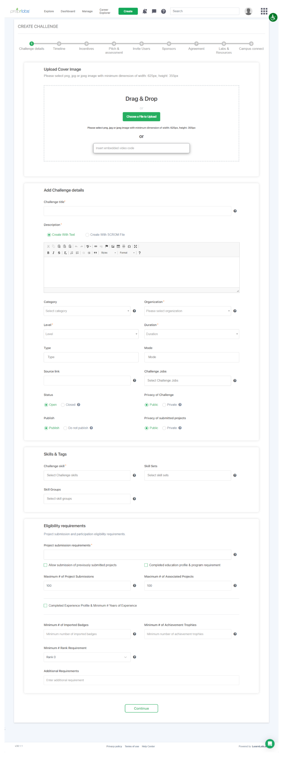 Old Challenge Creation Process Step One